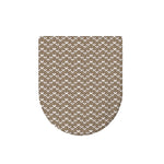 Beige And White Knitted Pattern Print Toilet Lid Cover