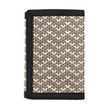 Beige And White Knitted Pattern Print Trifold Wallet