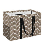 Beige And White Knitted Pattern Print Utility Tote Bag
