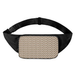 Beige And White Knitted Pattern Print Waist Bag