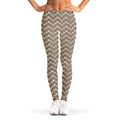 Beige And White Knitted Pattern Print Women's Leggings