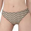 Beige And White Knitted Pattern Print Women's Panties