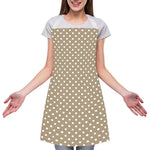 Beige And White Polka Dot Pattern Print Adjustable Apron