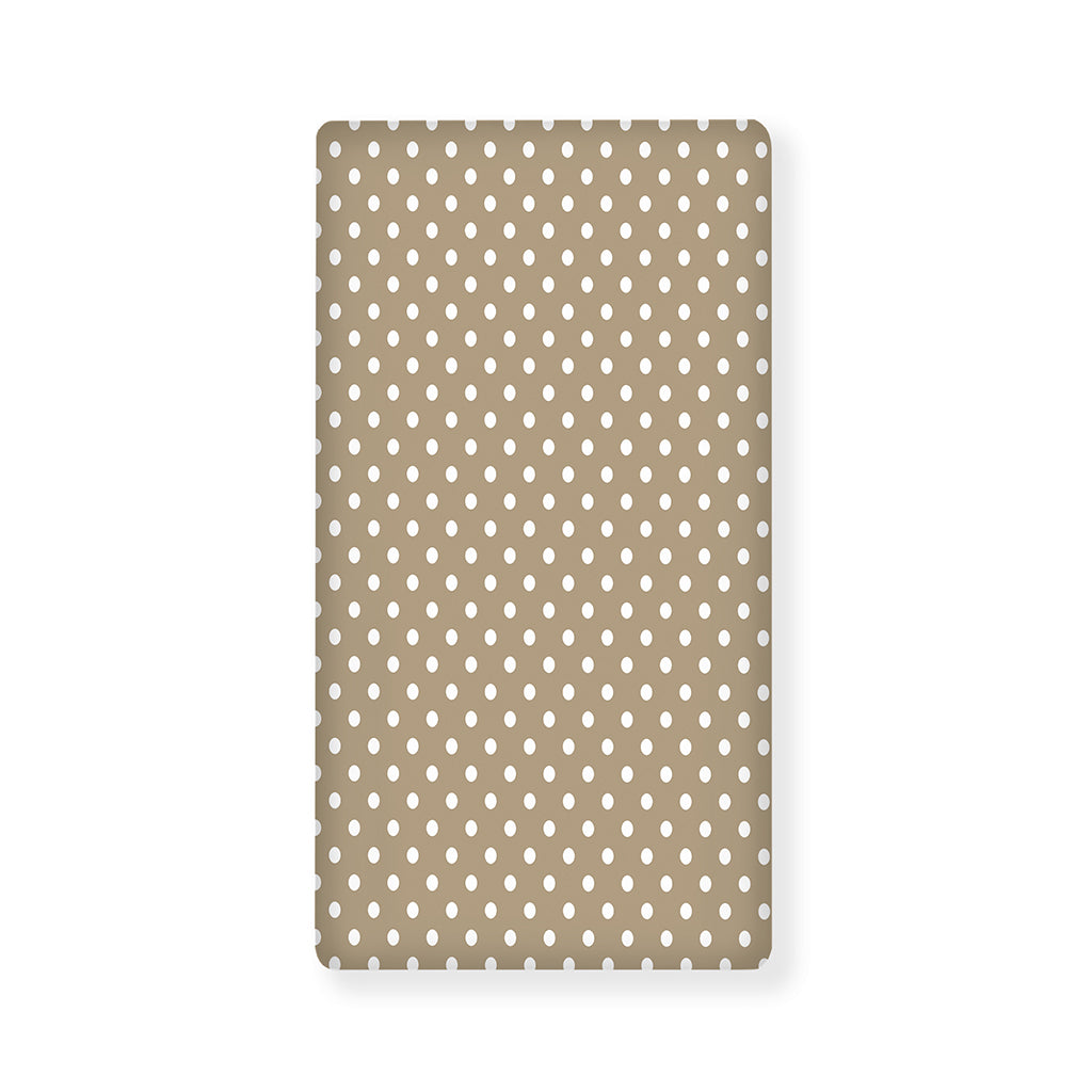 Beige And White Polka Dot Pattern Print Baby Crib Sheet