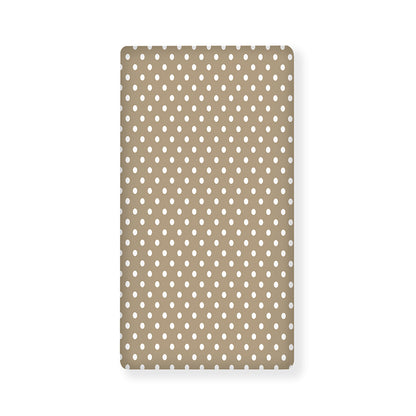 Beige And White Polka Dot Pattern Print Baby Crib Sheet