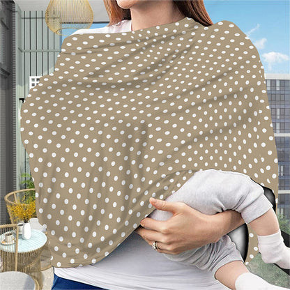 Beige And White Polka Dot Pattern Print Baby Seat Cover