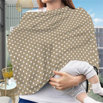Beige And White Polka Dot Pattern Print Baby Seat Cover