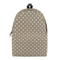 Beige And White Polka Dot Pattern Print School Backpack