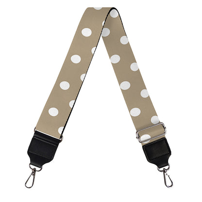 Beige And White Polka Dot Pattern Print Bag Strap