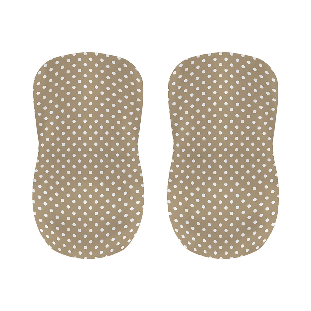 Beige And White Polka Dot Pattern Print Bar Stool Covers
