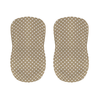 Beige And White Polka Dot Pattern Print Bar Stool Covers
