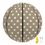 Beige And White Polka Dot Pattern Print Basketball