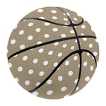 Beige And White Polka Dot Pattern Print Basketball