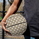 Beige And White Polka Dot Pattern Print Basketball
