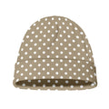Beige And White Polka Dot Pattern Print Beanie