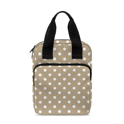 Beige And White Polka Dot Pattern Print Bible Tote Bag