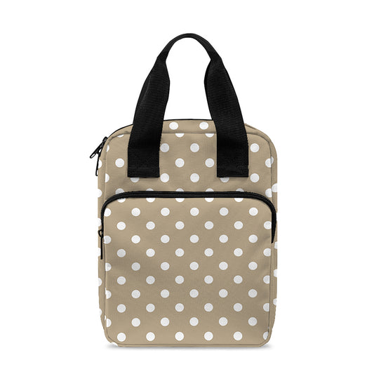 Beige And White Polka Dot Pattern Print Bible Tote Bag