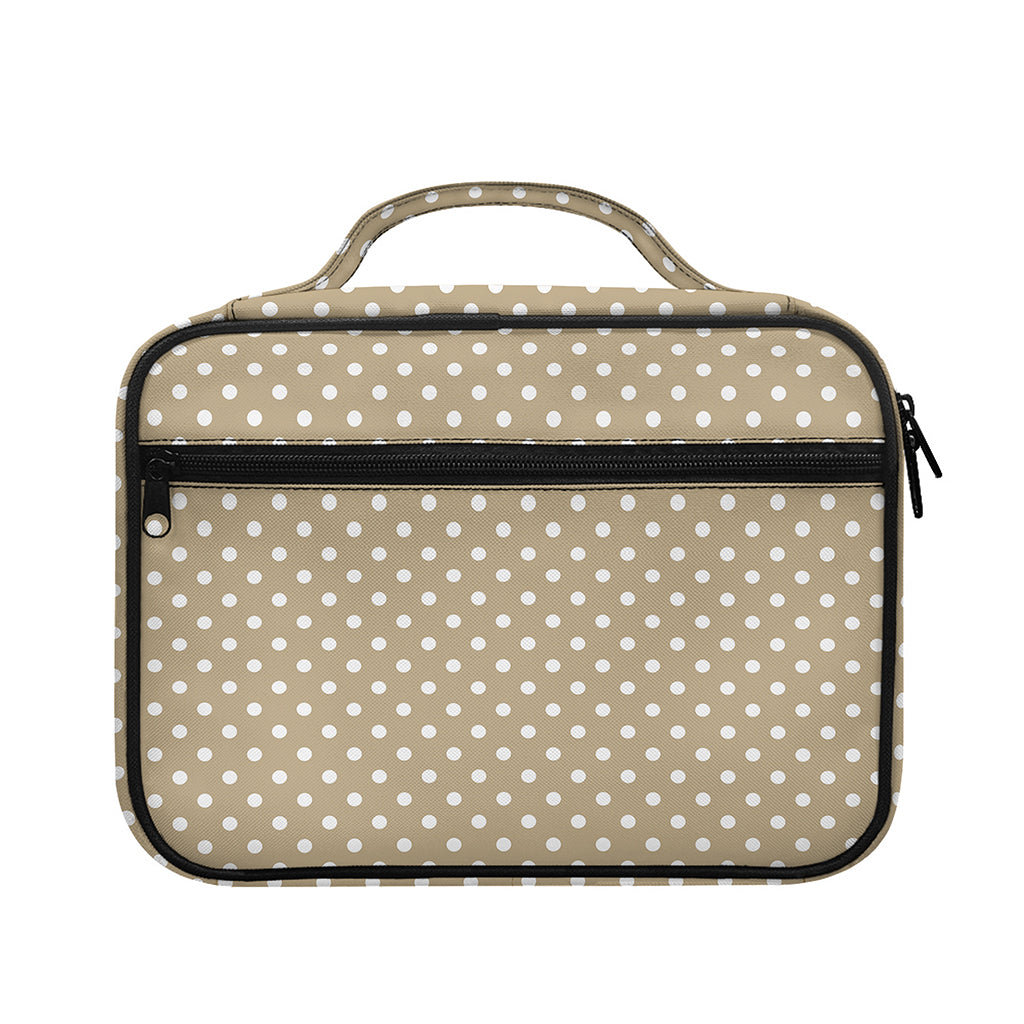Beige And White Polka Dot Pattern Print Briefcase Bible Bag