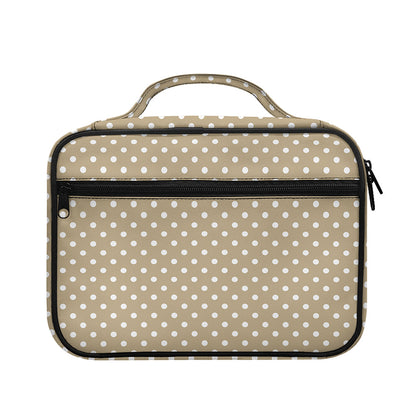 Beige And White Polka Dot Pattern Print Briefcase Bible Bag