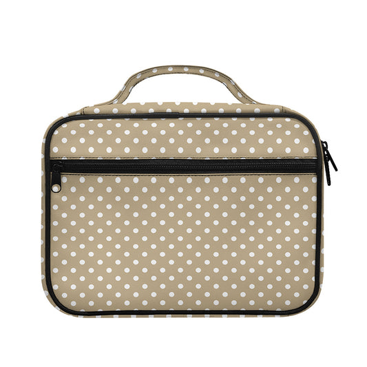 Beige And White Polka Dot Pattern Print Briefcase Bible Bag