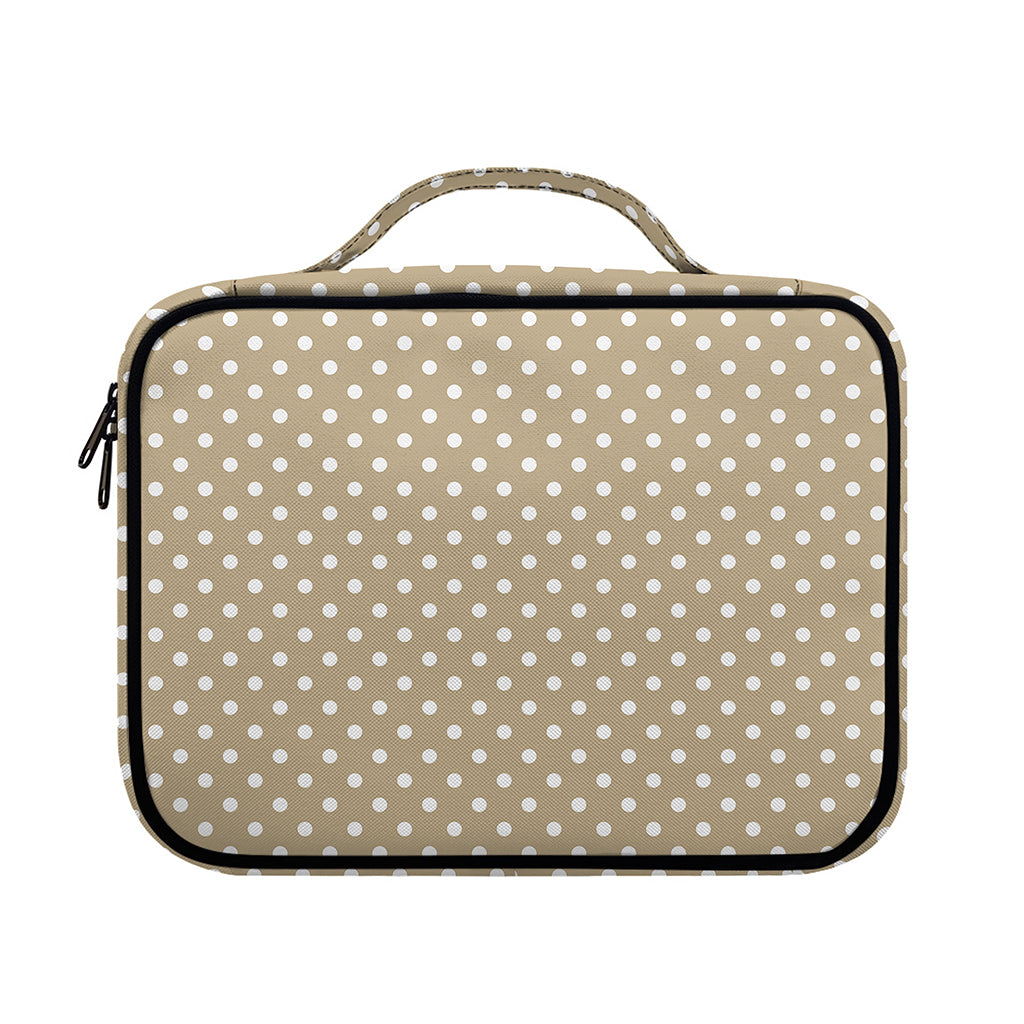 Beige And White Polka Dot Pattern Print Briefcase Bible Bag