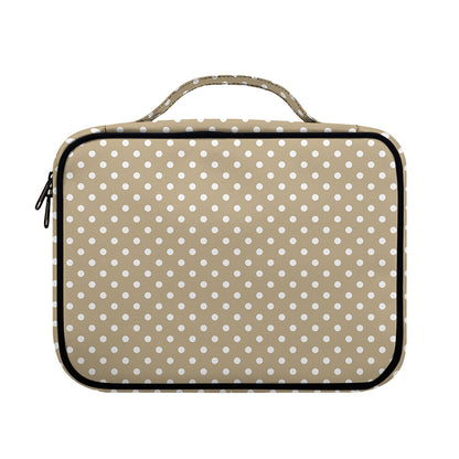Beige And White Polka Dot Pattern Print Briefcase Bible Bag