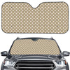 Beige And White Polka Dot Pattern Print Car Windshield Sun Shade