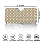 Beige And White Polka Dot Pattern Print Car Windshield Sun Shade