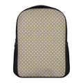 Beige And White Polka Dot Pattern Print Casual Backpack