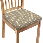 Beige And White Polka Dot Pattern Print Chair Cushion Cover