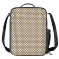 Beige And White Polka Dot Pattern Print Crossbody Lunch Bag