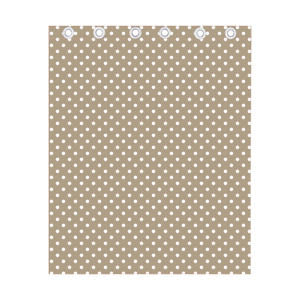 Beige And White Polka Dot Pattern Print Curtain