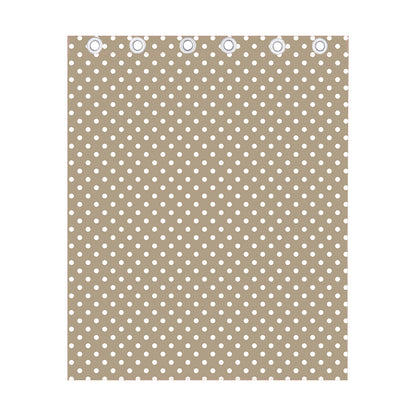 Beige And White Polka Dot Pattern Print Curtain
