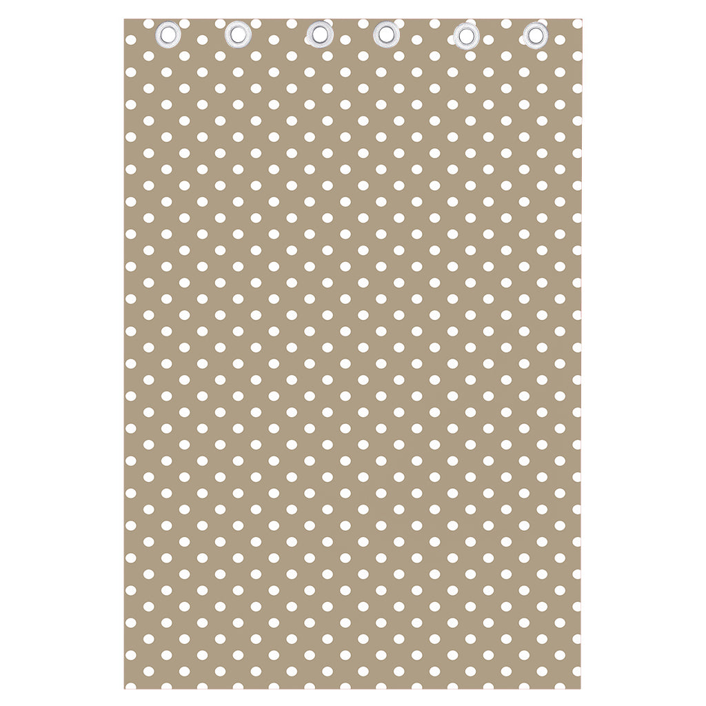 Beige And White Polka Dot Pattern Print Curtain