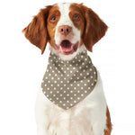 Beige And White Polka Dot Pattern Print Dog Bandana