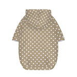 Beige And White Polka Dot Pattern Print Dog Zip Up Hoodie