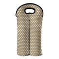 Beige And White Polka Dot Pattern Print Double Neoprene Wine Tote