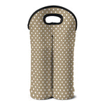 Beige And White Polka Dot Pattern Print Double Neoprene Wine Tote