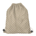 Beige And White Polka Dot Pattern Print Drawstring Bag