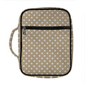 Beige And White Polka Dot Pattern Print Front Pocket Bible Bag