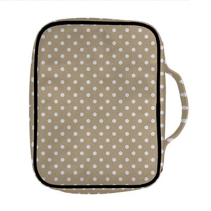 Beige And White Polka Dot Pattern Print Front Pocket Bible Bag
