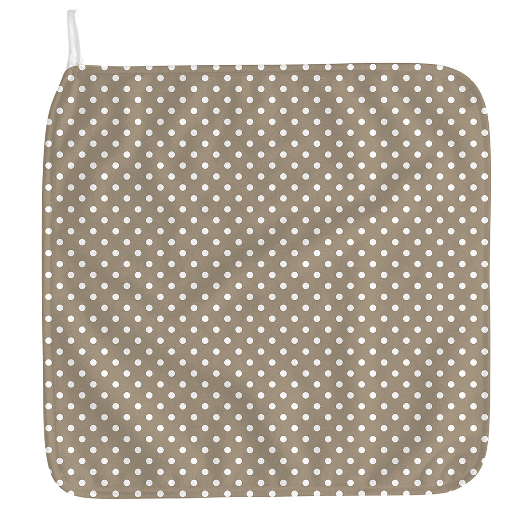 Beige And White Polka Dot Pattern Print Hand Towel