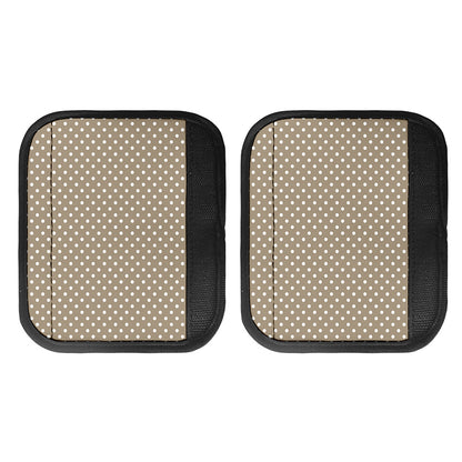Beige And White Polka Dot Pattern Print Handle Covers
