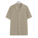 Beige And White Polka Dot Pattern Print Hawaiian Shirt