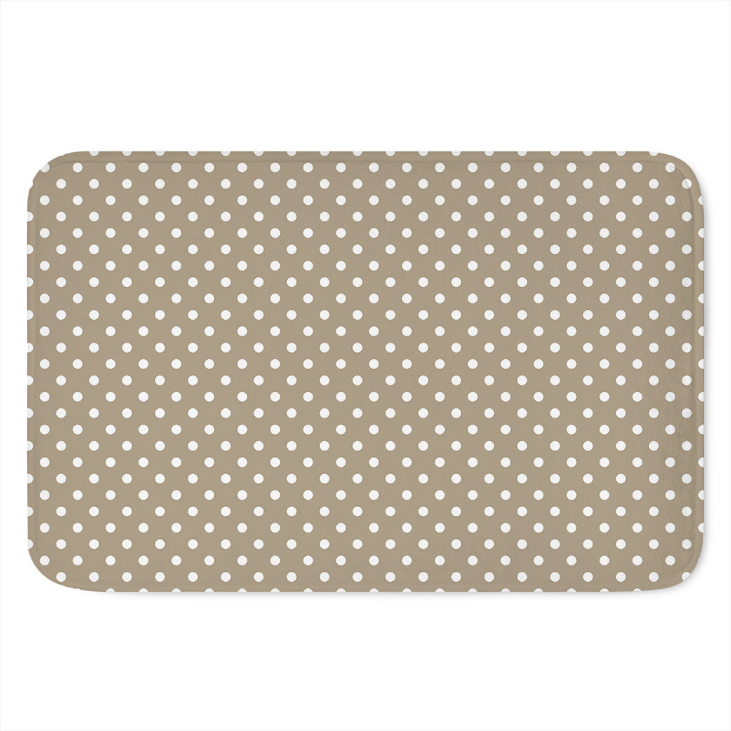 Beige And White Polka Dot Pattern Print Indoor Door Mat