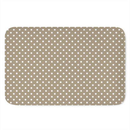 Beige And White Polka Dot Pattern Print Indoor Door Mat