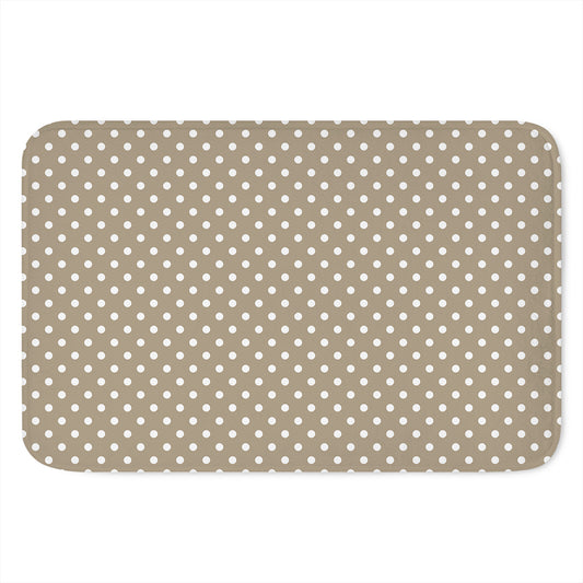 Beige And White Polka Dot Pattern Print Indoor Door Mat