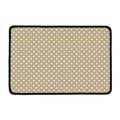 Beige And White Polka Dot Pattern Print Kitchen Mat
