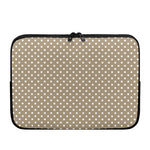 Beige And White Polka Dot Pattern Print Laptop Sleeve