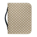 Beige And White Polka Dot Pattern Print Leather Bible Cover